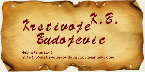Krstivoje Budojević vizit kartica